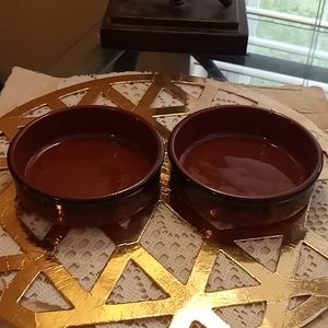 2 small cermer terra cotta bowls